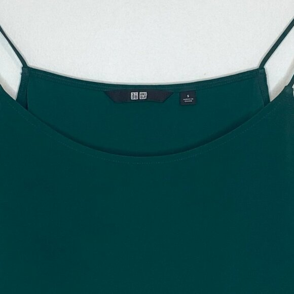 Uniqlo -  Flowy, Thin strap, tank top, Dark/Forest Green, Size S - Picture 3 of 5